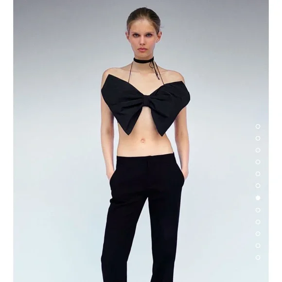 Zara BANDEAU BOW TOP LIMITED EDITION